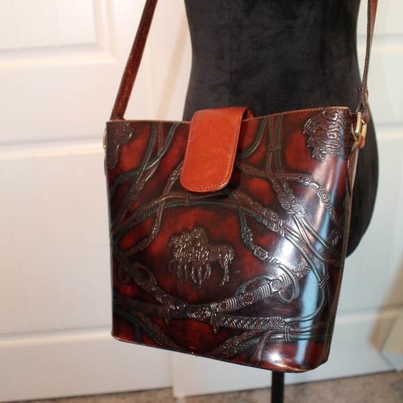 Dillards Bags Dillard Mahogany Western Genuine Leather Purse Poshmark